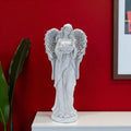 Homeroots 29 Gray Polyresin Angel Statue 12.50 In. X 28.50 In. X 7.50 In.