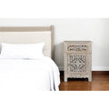 Homeroots 30 Gray Solid Wood Distressed One Drawer Nightstand