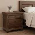 Homeroots 30 Solid Wood Three Drawer Nightstand