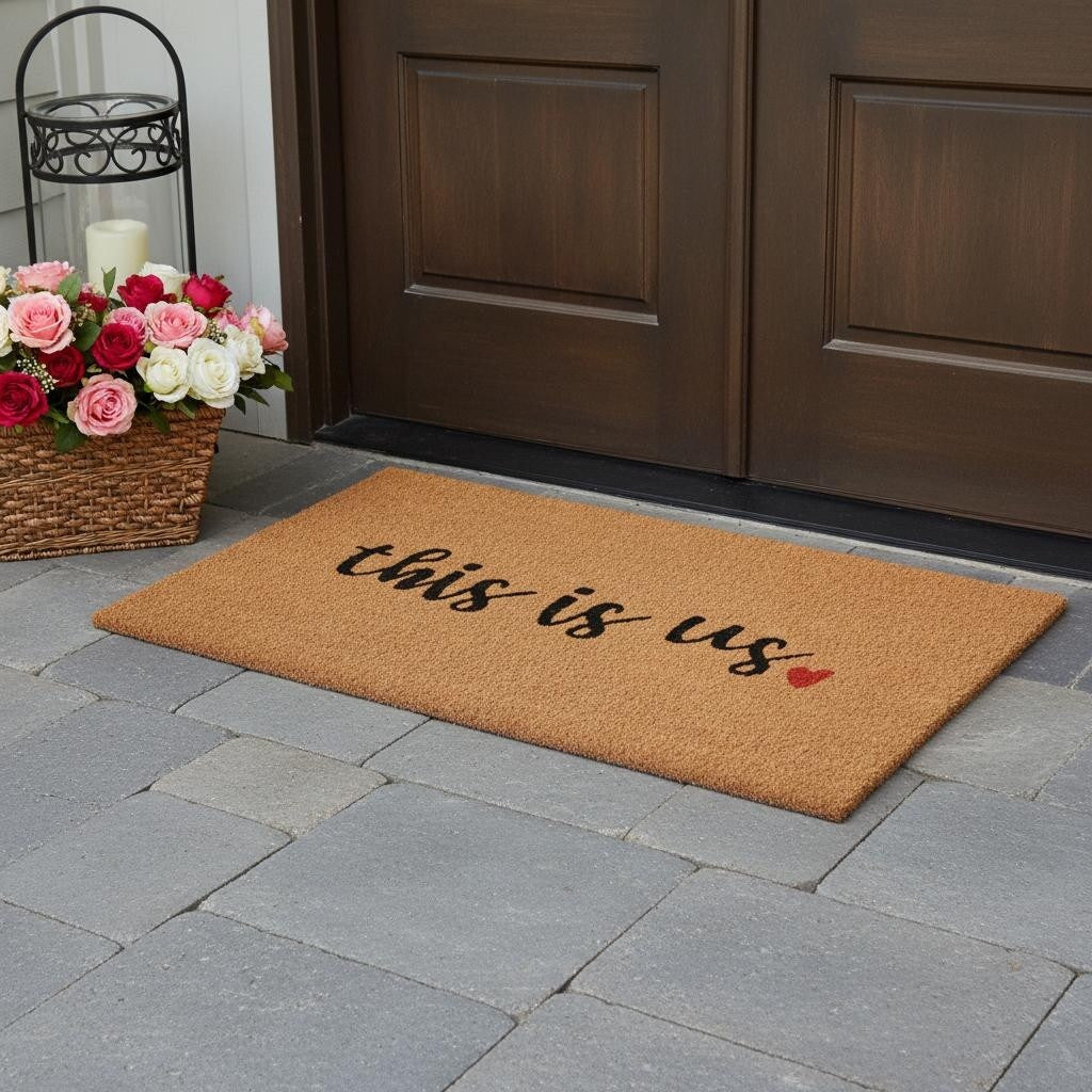 Homeroots 30 X 48 Brown And Black This Is Us Outdoor Coir Door Mat 30.00 X 48.00