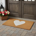 Homeroots 30 X 48 Brown And White Heart Outdoor Coir Door Mat 30.00 X 48.00