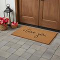 Homeroots 30 X 48 Brown Red And Black Love You Outdoor Coir Door Mat 30.00 X 48.00