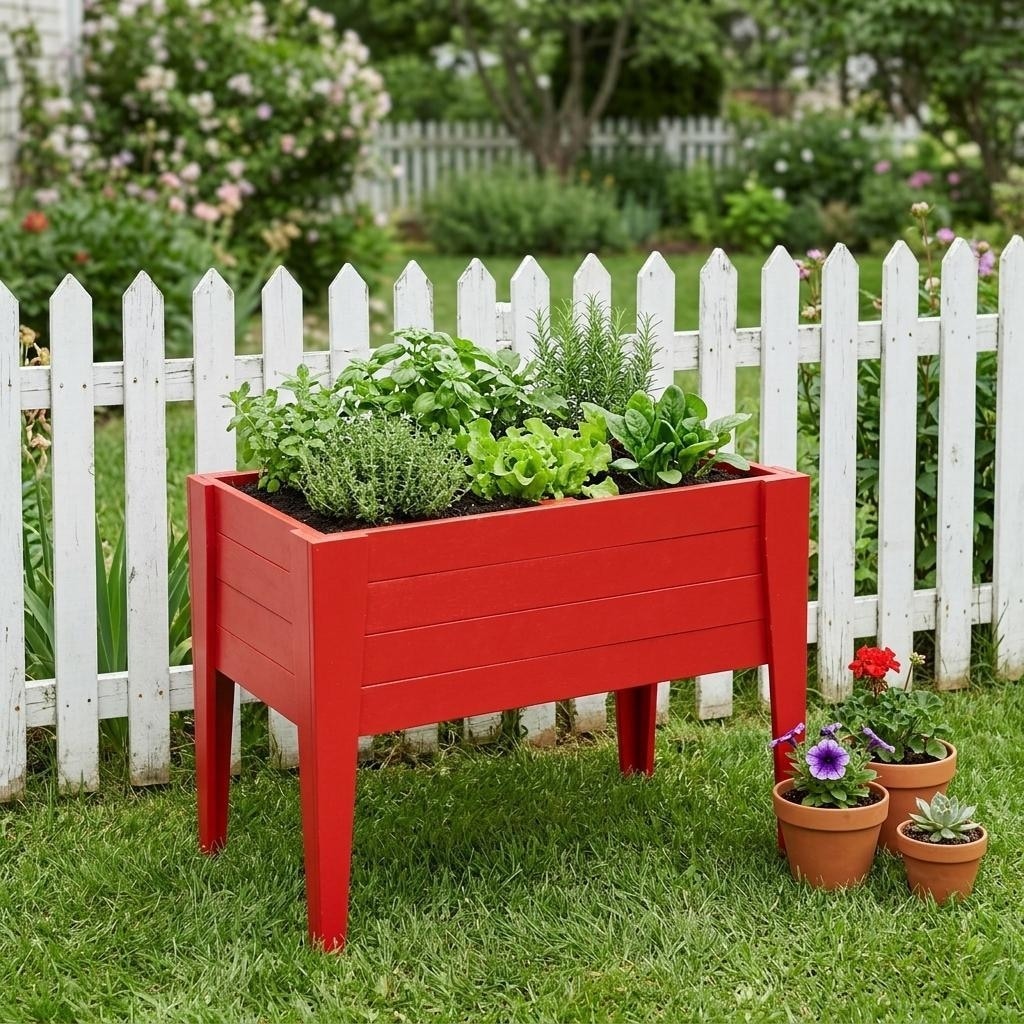 Homeroots 30 X 48 Mahogany Heavy Duty Plastic Rectangular Raised Garden Bed