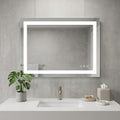Homeroots 31 Lighted Frameless Anti Fog Bathroom Vanity Mirror 39.25 In. X 31.38 In. X 0.94 In.