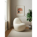 Homeroots 33 Cream Boucle Slipper Chair 32.68 In. X 31.50 In. X 26.38 In.