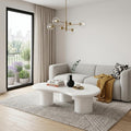 Homeroots 33 White Solid Wood Free Form Coffee Table 33.10 In. X 47.60 In. X 14.80 In.