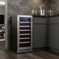 Homeroots 34 X 15 Silver Stainless Steel Single Compartment Wine Refrigerator