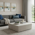 Homeroots 35 Beige Stone Square Block Coffee Table 35.00 In. X 11.00 In. X 35.00 In.