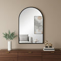 Homeroots 35 Black Aluminum Arch Framed Anti Fog Accent Mirror 23.62 In. X 35.43 In. X 0.55 In.