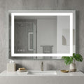 Homeroots 35 Lighted Frameless Bathroom Vanity Mirror 47.13 In. X 35.31 In. X 0.94 In.