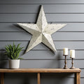 Homeroots 35 X 37 White Galvanized Metal Star Hanging Wall Decor