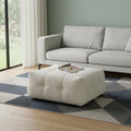 Homeroots 36 Beige And Black Chenille Tufted Pouf Ottoman