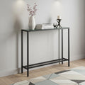 Homeroots 36 Black And Gunmetal Mirrored Glass Console Table 36.00 In. X 30.00 In. X 8.00 In.