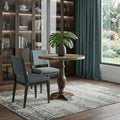 Homeroots 36 Brown Rounded Solid Wood Pedestal Base Dining Table 36.00 In. X 42.00 In. X 36.00 In.