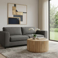 Homeroots 36 Brown Solid Wood Round Drum Coffee Table 36.00 In. X 18.00 In. X 36.00 In.