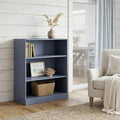 Homeroots 36 French Blue Solid Wood Adjustable Three Tier Library Bookcase