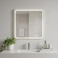 Homeroots 36 Square Lighted Frameless Anti Fog Bathroom Vanity Mirror 36.00 In. X 36.00 In. X 0.98 In.