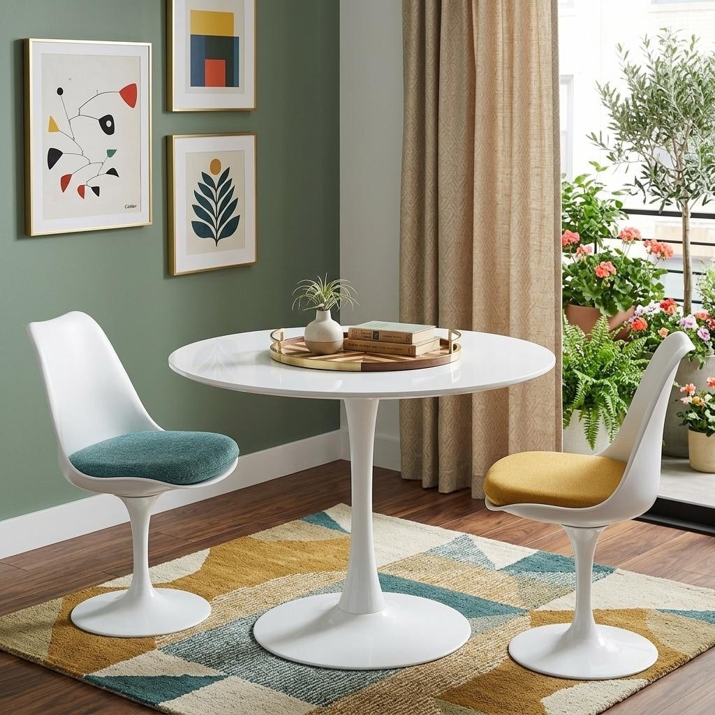 Homeroots 36 White Metal Dining Table 36.00 In. X 29.00 In. X 36.00 In.