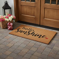 Homeroots 36 X 72 Brown And Black Hello Sunshine Outdoor Coir Door Mat 36.00 X 72.00