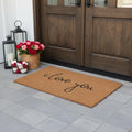 Homeroots 36 X 72 Brown Red And Black Love You Outdoor Coir Door Mat 36.00 X 72.00