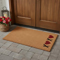 Homeroots 36 X 72 Brown Red And Black Xoxo Outdoor Coir Door Mat 36.00 X 72.00