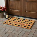 Homeroots 36 X 72 Red And Black Hearts Welcome Outdoor Coir Door Mat 36.00 X 72.00