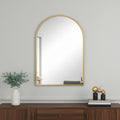 Homeroots 38 Gold Aluminum Arch Framed Anti Fog Accent Mirror 25.98 In. X 37.80 In. X 0.55 In.
