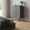 Homeroots 38 Gray Wood Five Drawer Dresser