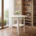 Homeroots 40 Cream Wood Rounded Drop Leaf Bar Table 40.00 In. X 36.00 In. X 40.00 In.