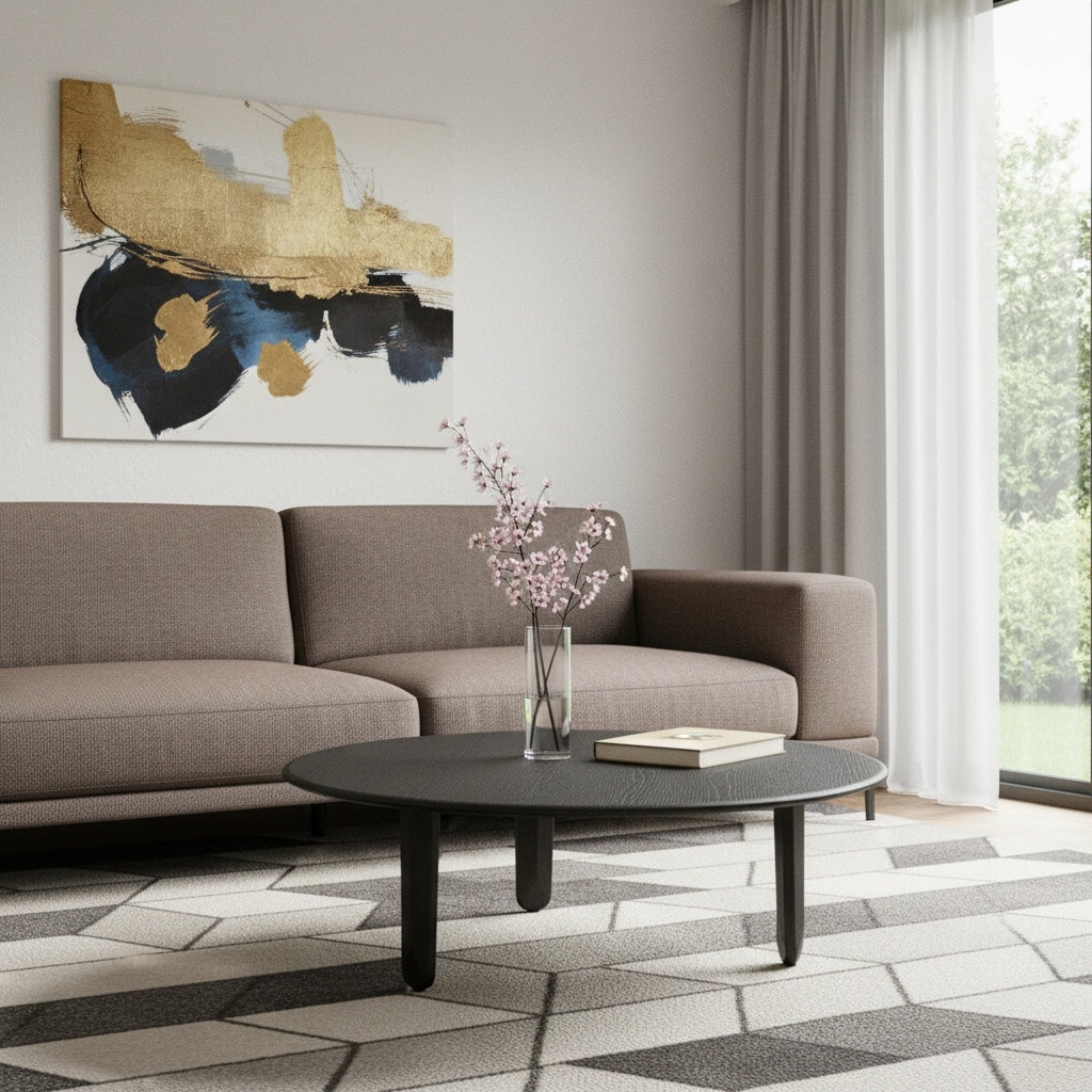 Homeroots 41 Black Solid Wood Round Coffee Table 41.00 In. X 11.00 In. X 41.00 In.