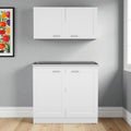 Homeroots 42 Black And White Wood Accent Cabinet Set With Four Doors