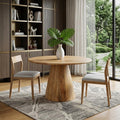 Homeroots 42 Natural Solid Wood Pedestal Base Round Top Dining Table 42.00 In. X 30.00 In. X 42.00 In.