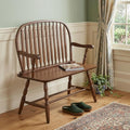 Homeroots 44 Dark Brown Wood Windsor Spindle Back Bench 44.00 In. X 41.00 In. X 20.50 In.
