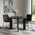 Homeroots 45 Black Solid Wood Round Top Dining Table 44.58 In. X 29.72 In. X 44.58 In.