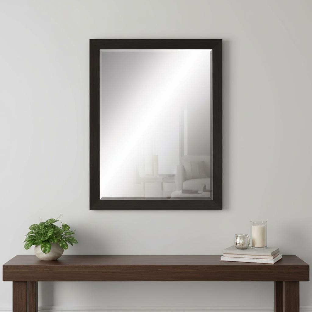 Homeroots 45 Dark Brown Framed Accent Mirror 35.00 In. X 45.00 In. X 2.00 In.