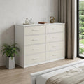 Homeroots 45 White Fabric Wood And Steel Eight Drawer Double Dresser