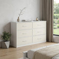 Homeroots 45 White Fabric Wood And Steel Six Drawer Double Dresser