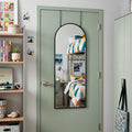 Homeroots 47 Black Aluminum Arch Over The Door Framed Accent Mirror 13.62 In. X 46.57 In. X 0.55 In.