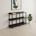 Homeroots 47 Brown And Black Wood And Metal Frame Console Table With Three Shelves 47.25 In. X 34.00 In. X 12.00 In.