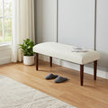 Homeroots 47 Cream And Brown Boucle And Solid Wood Upholstered Bench 47.00 In. X 18.00 In. X 16.00 In.