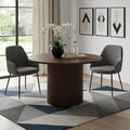 Homeroots 47 Walnut Solid Wood Pedestal Base Round Top Dining Table 47.24 In. X 29.53 In. X 47.24 In.