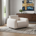 Homeroots 47 White Velvet Arm Chair 47.00 In. X 27.00 In. X 39.00 In.