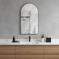 Homeroots 48 Black Aluminum Arch Lighted Framed Anti Fog Bathroom Vanity Mirror 28.00 In. X 48.00 In. X 1.18 In.