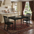 Homeroots 48 Black Solid Wood Dining Table 47.50 In. X 30.00 In. X 35.75 In.