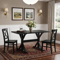 Homeroots 48 Black Solid Wood Trestle Base Dining Table 48.00 In. X 30.00 In. X 30.00 In.