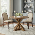 Homeroots 48 Oak Wood Cross Leg Base Round Top Dining Table 48.00 In. X 30.00 In. X 48.00 In.