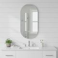 Homeroots 48 Oval Lighted Frameless Anti Fog Bathroom Vanity Mirror 30.00 In. X 48.00 In. X 1.18 In.
