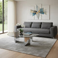 Homeroots 49 Black And Silver Mirrored Glass And Stainless Steel Round Coffee Table 49.00 In. X 15.00 In. X 49.00 In.