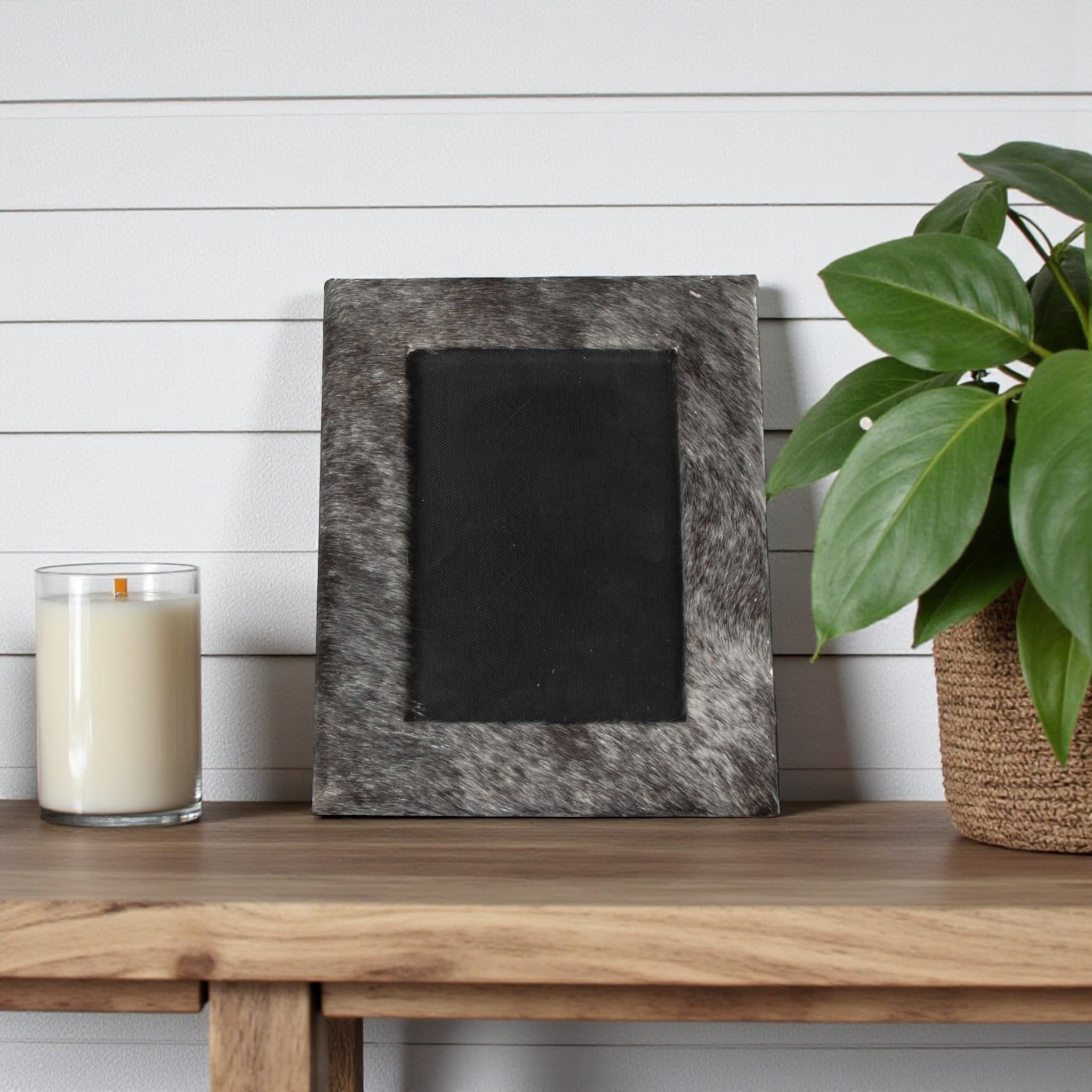 7 X 9 Grey Cowhide 4 X 6 Picture Frame