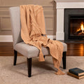 Homeroots 50 X 60 Terra Cotta Cotton Woven Geometric Throw Blanket With Fringe
